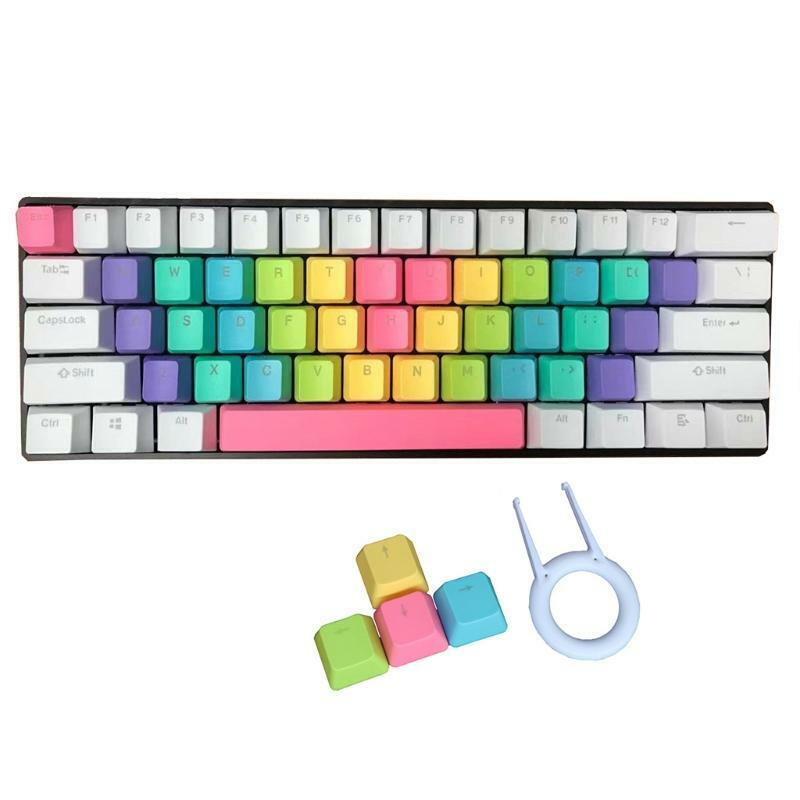 Rainbow Double Shot Keycap Set 39 keys PBT Mechanical Keycap for Mechanical Game