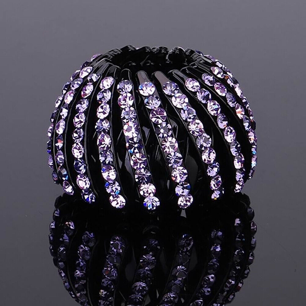 Plastic Diamond Bird Nest Hair Claw Bun Buckle Expanding Hair Clip (7)