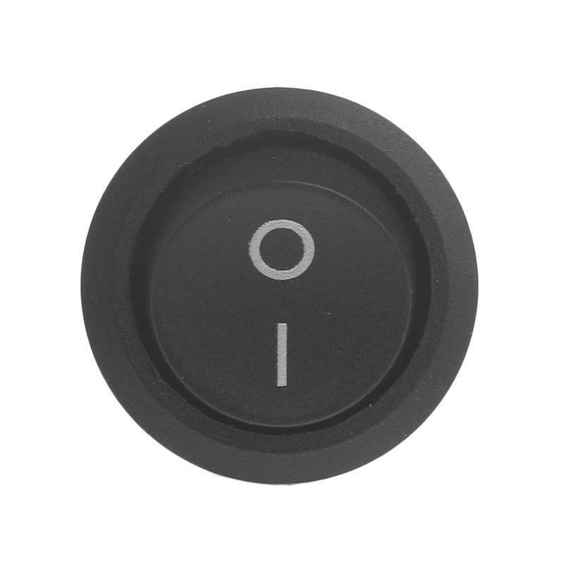2Pcs/Lot Mini 3-Pin Round Black SPDT ON-OFF Snap-In Rocker Switch 6A 250V AC