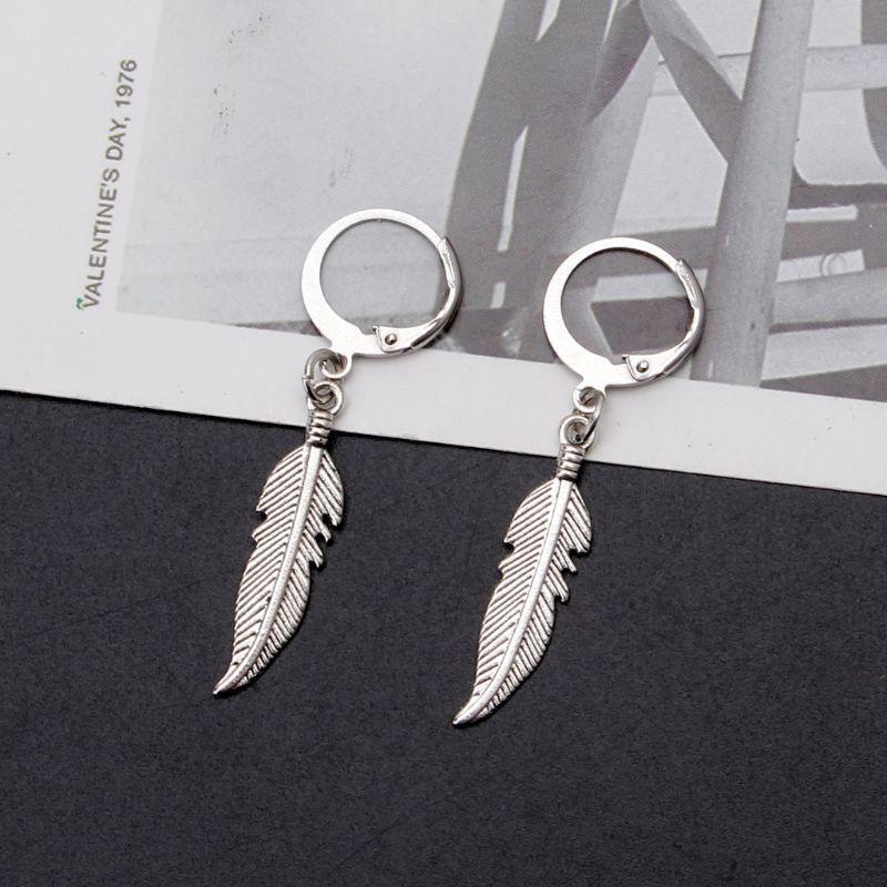 1 Pair Fashion Dangle Earrings Stylish Design Feather Pendant Earring for Party