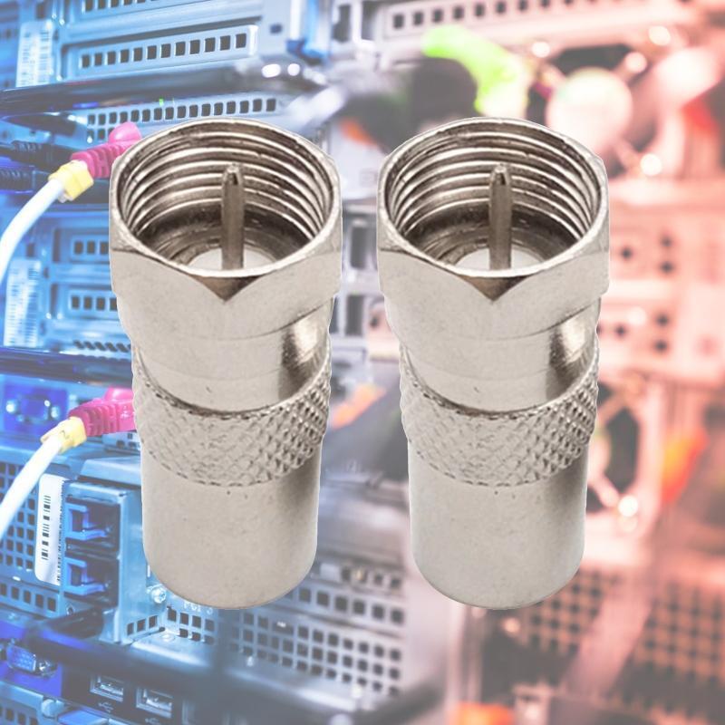 2Pcs F Type Male Plug Socket Jack to Straight RF Coaxial Adapter Connector