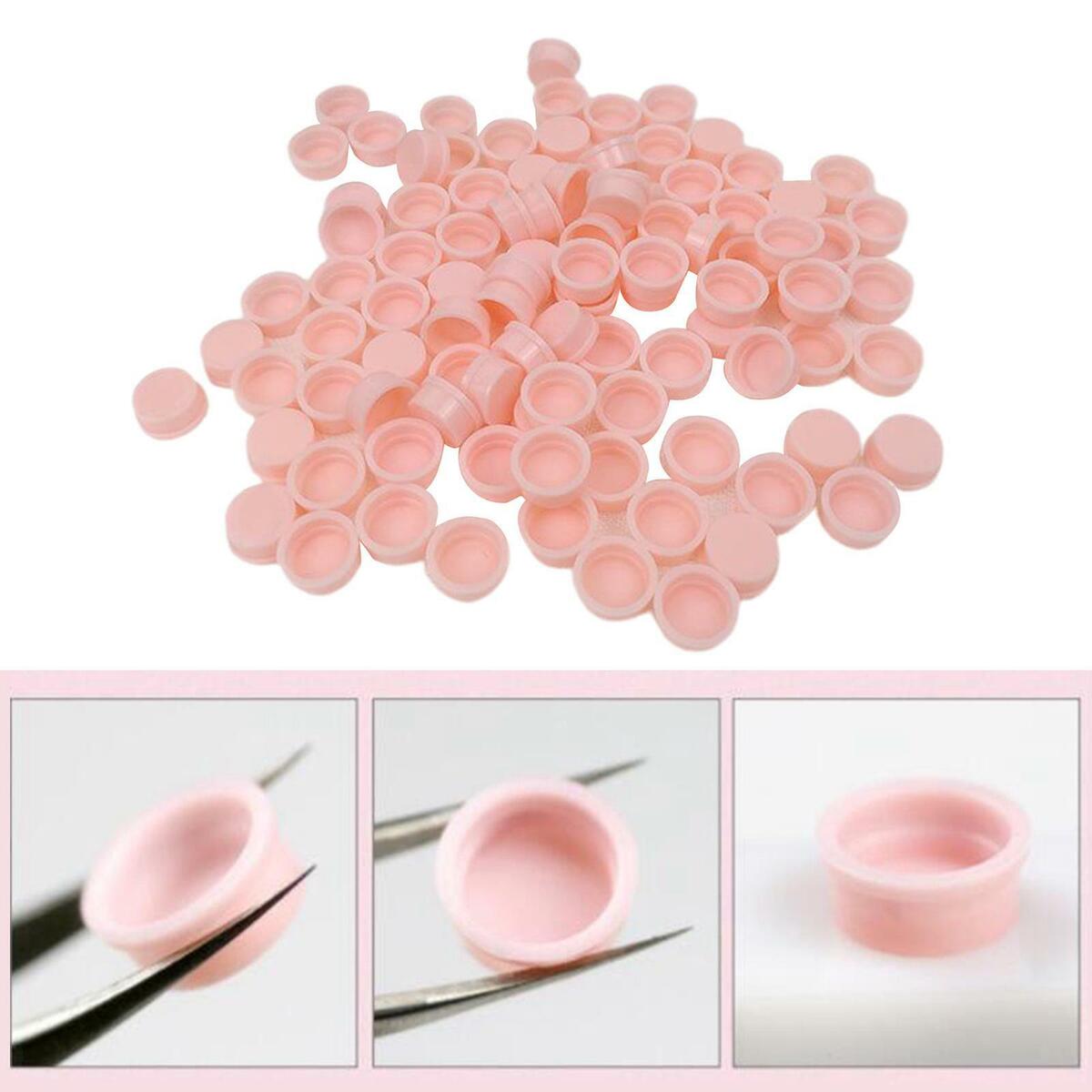 100 *  Extensions  Lashes Fan Glue Cups Planting Grafting Tool