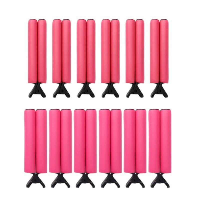 12pcs Soft Flexible Hair Styling Curlers Sponge Curling Perm Insulation Clips