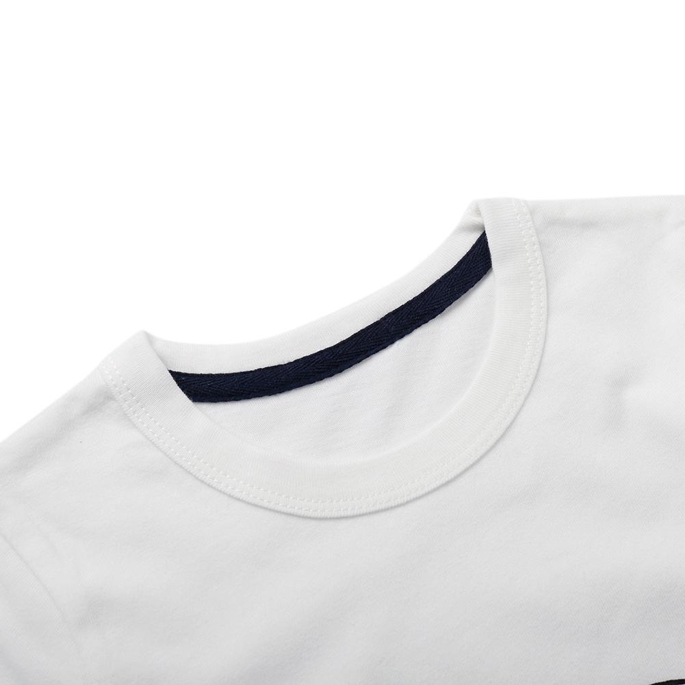 Loose Long Sleeve T-shirt Boys Autumn Kids O-Neck Letters Tops(White 6-7Y)