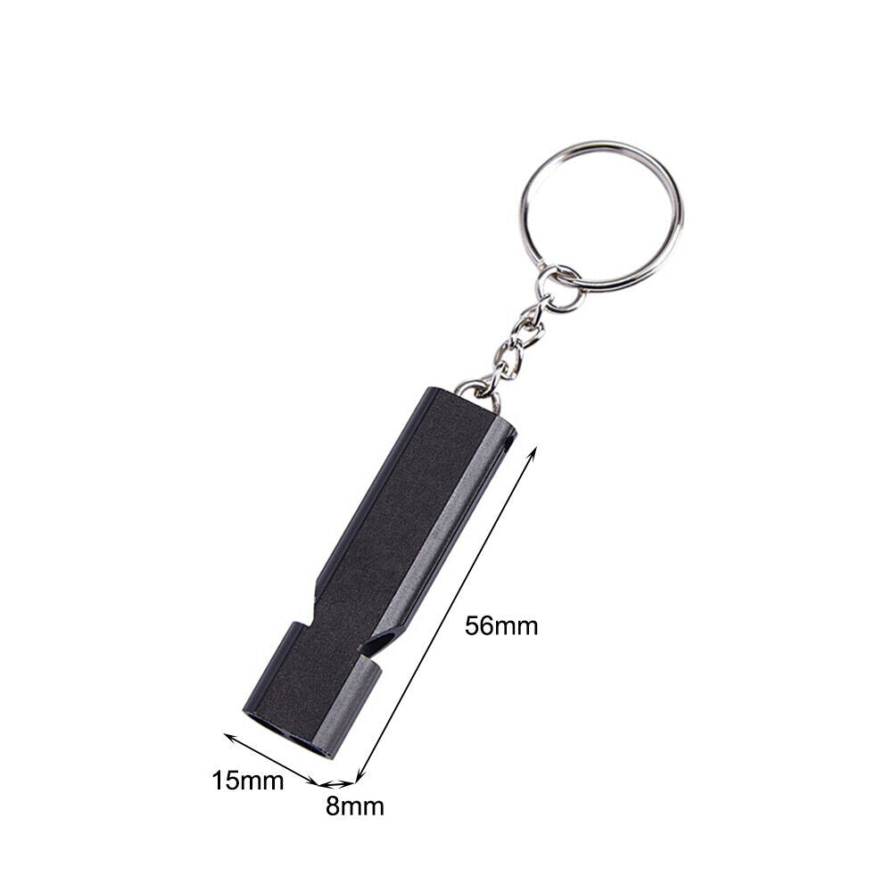 2pcs Survival Whistle EDC Earthquake Dual Tube Emergency Whistle (Black)