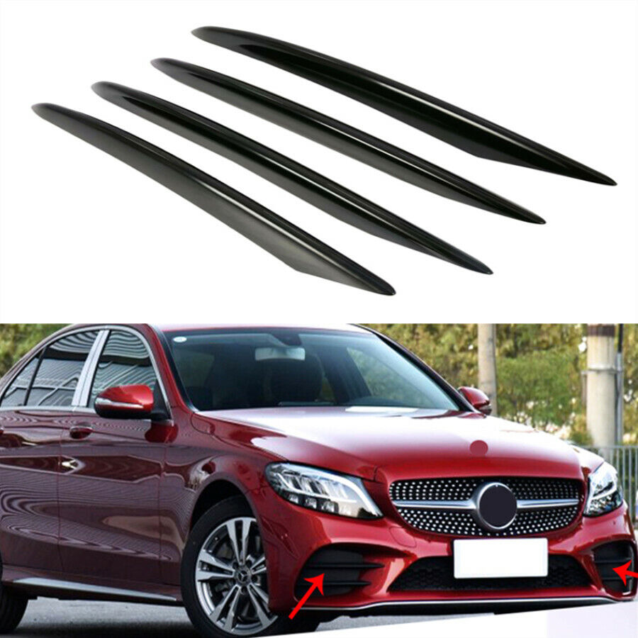 Front Fog Light Decorative Cover Trim For 2015-2018 Mercedes-Benz C ABS Material