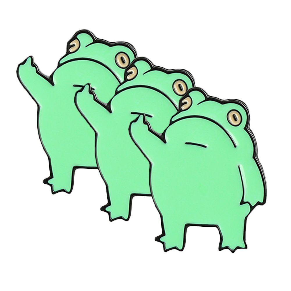 Funny Brooch Cartoon Metal Frog Enamel Pin Lapel Pins Cute Badge Novelty Animal