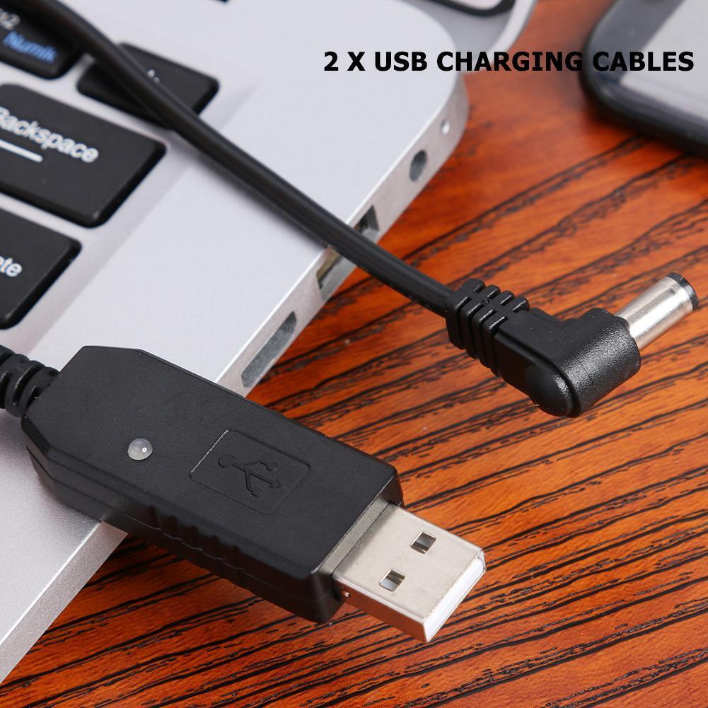 2x USB Charging Cables for BaoFeng UV-5R UV-82 UV-8D Radio Desktop Charger