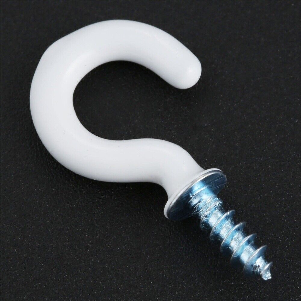 50Pcs 0.94" Strong Sharp Vinyl Coated Ceiling Hooks Space-saving Household Item