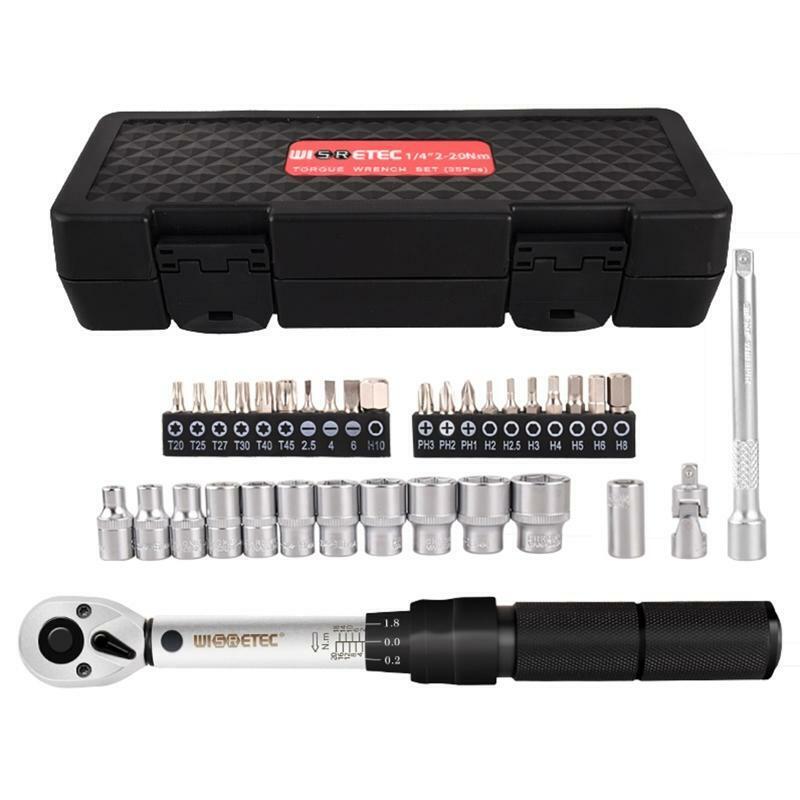 35pcs/set 2-20Nm Ratchet Adjustable Torque Wrench Socket Bit Bicycle Repair Tool