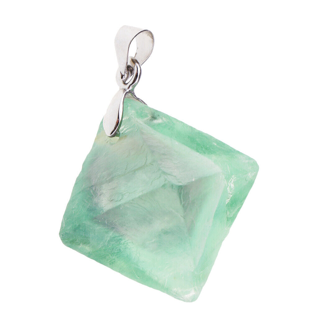 Octahedral Fluorite Pendant Necklace   Jewelry Necklace