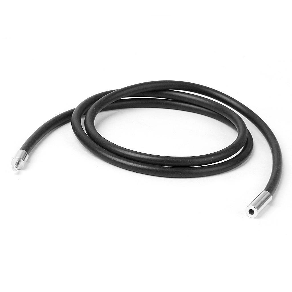6pcs Rubber Cord Rope Necklace Chain with Stainless Steel End Clasp