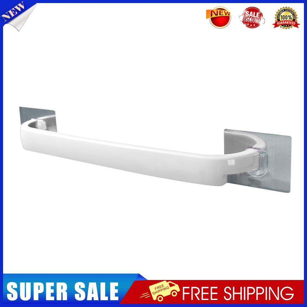 Punch-Free Bathroom Towel Rack Strong Adhesion Bar Single Rod Rack (White)