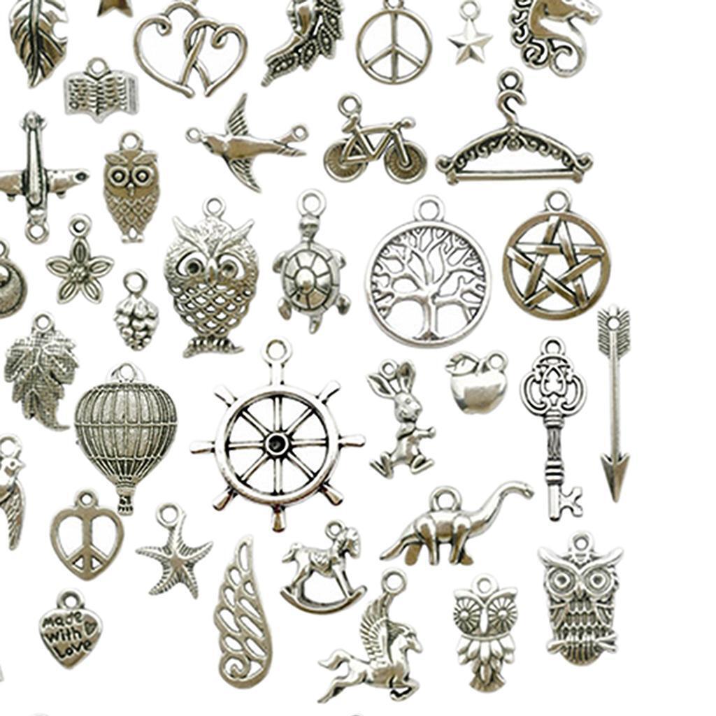100pcs    Assorted Charms Pendants for Necklace Making DIY
