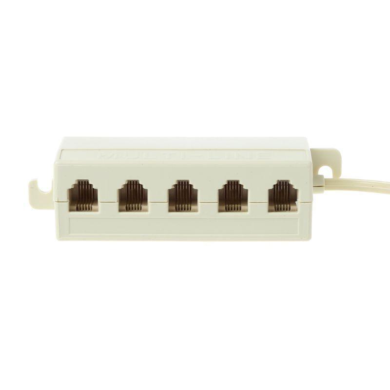 RJ11 Telephone Splitter 6P4C Male to 5 Way 6P4C Female Outlet Modular Splitter