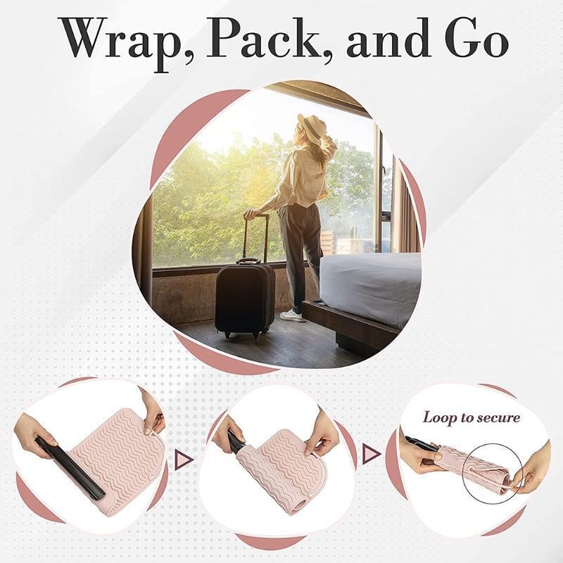 9" X 6.5" Heat Resistant Silicone Travel Mat for Hair Straightener, Curling Iron