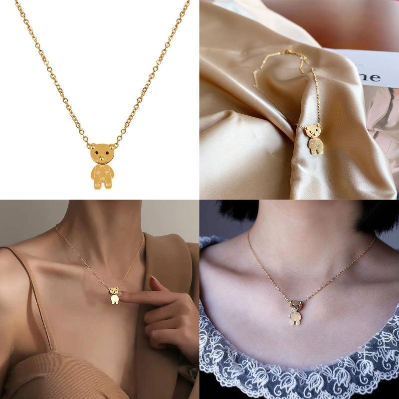 Exquisite Bear Clavicle Chain Women Girl Birthday Jewelry Gift Party Ornament