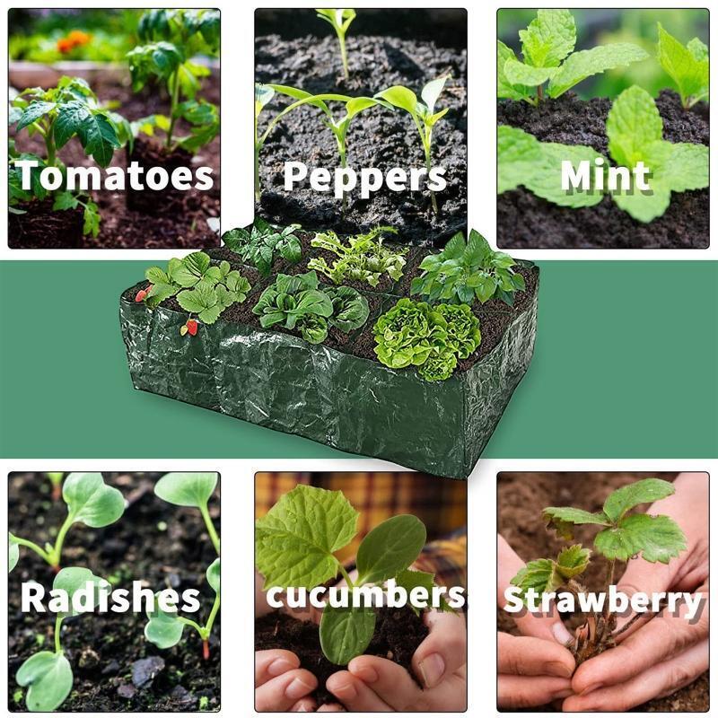 6 Divided Grids Raised Garden Planter Grow Pot for Outdoor Herb Flower Plants