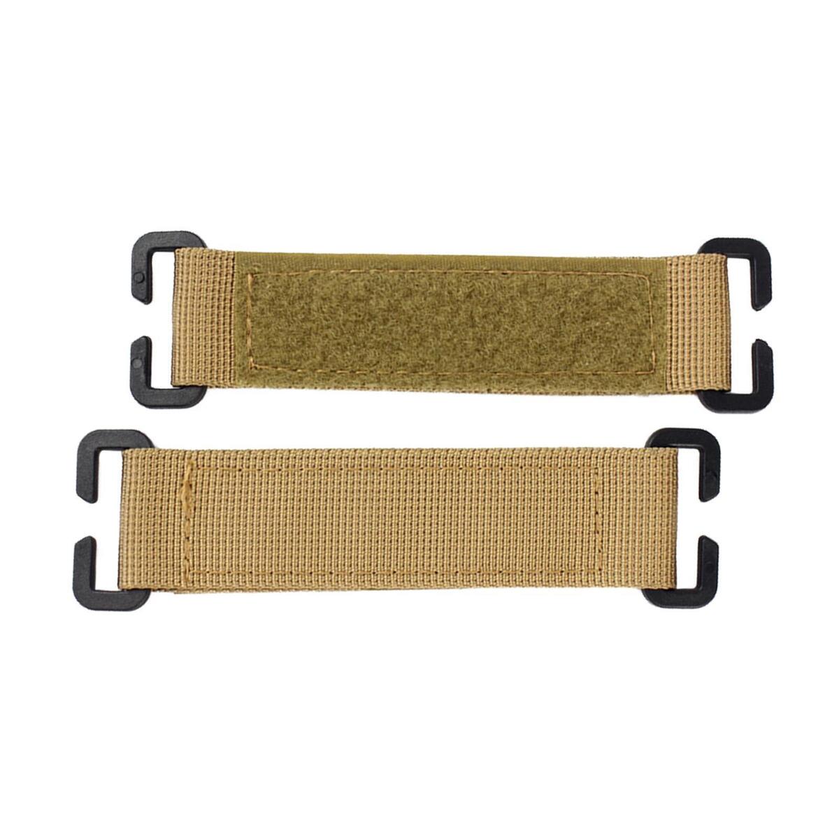 2 Pieces Molle Attachment Patch Clip On Clothing Accessories Green and Brown