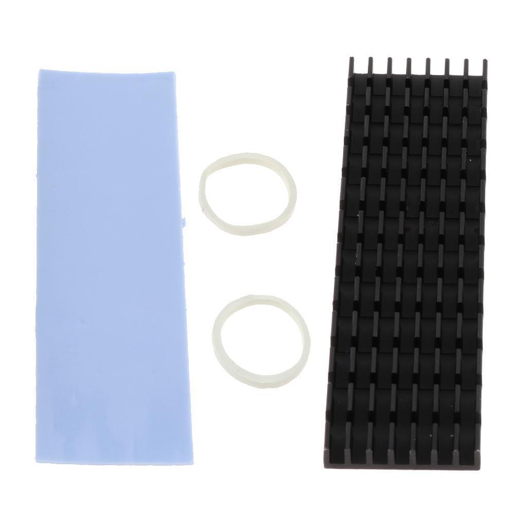 Aluminum   2280 M.2 SSD Heatsinks Cooler Thermal Pad Cooling Kits Black