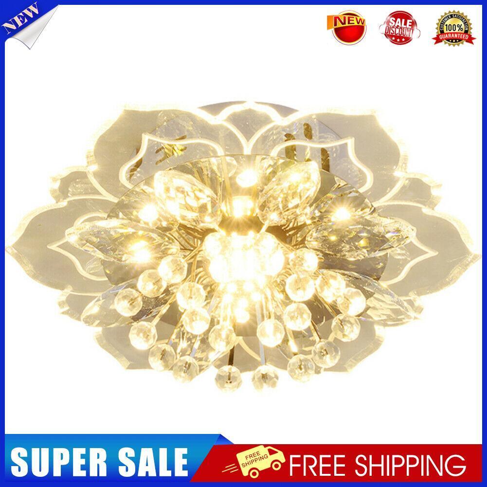 Modern LED Flower Crystal Ceiling Chandelier 9W Decor Lamp (Warm White)