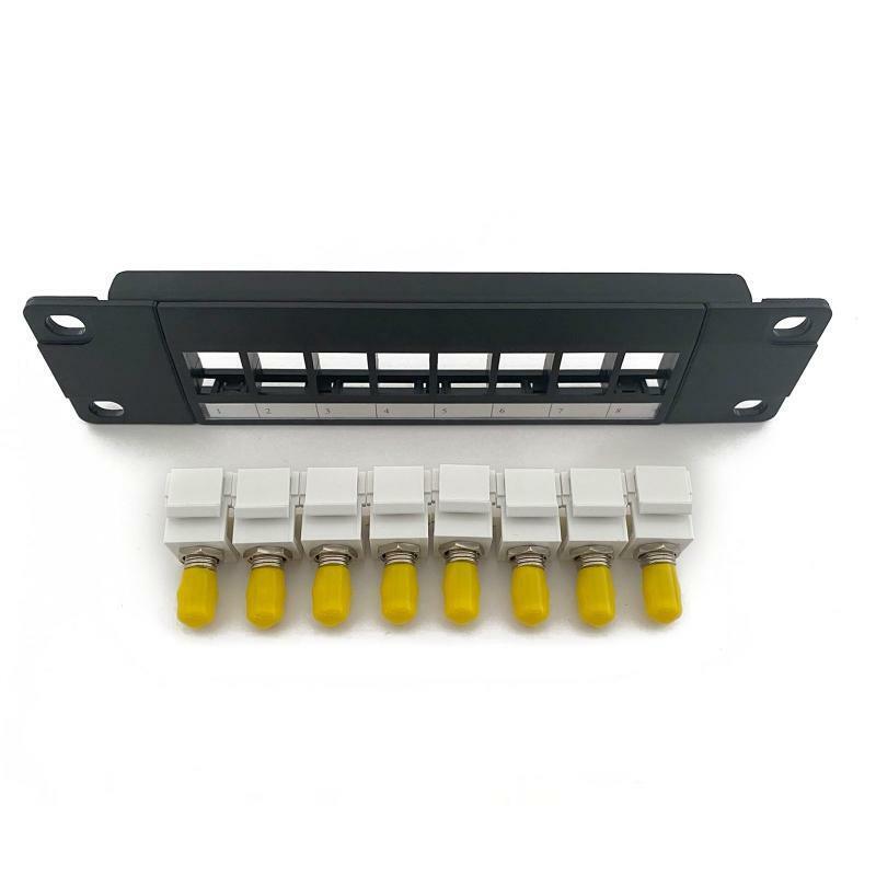 8-Port ST Optical Patch Panel 10G Ready Plastic Housing Color-Coded Labeling