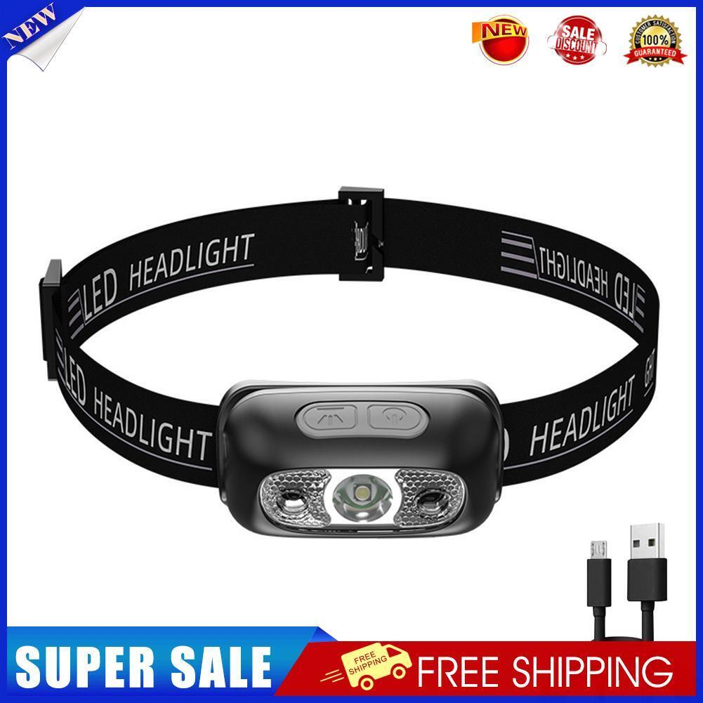 Induction LED Headlamp Strong Light Outdoor Waterproof Warning Flashlight
