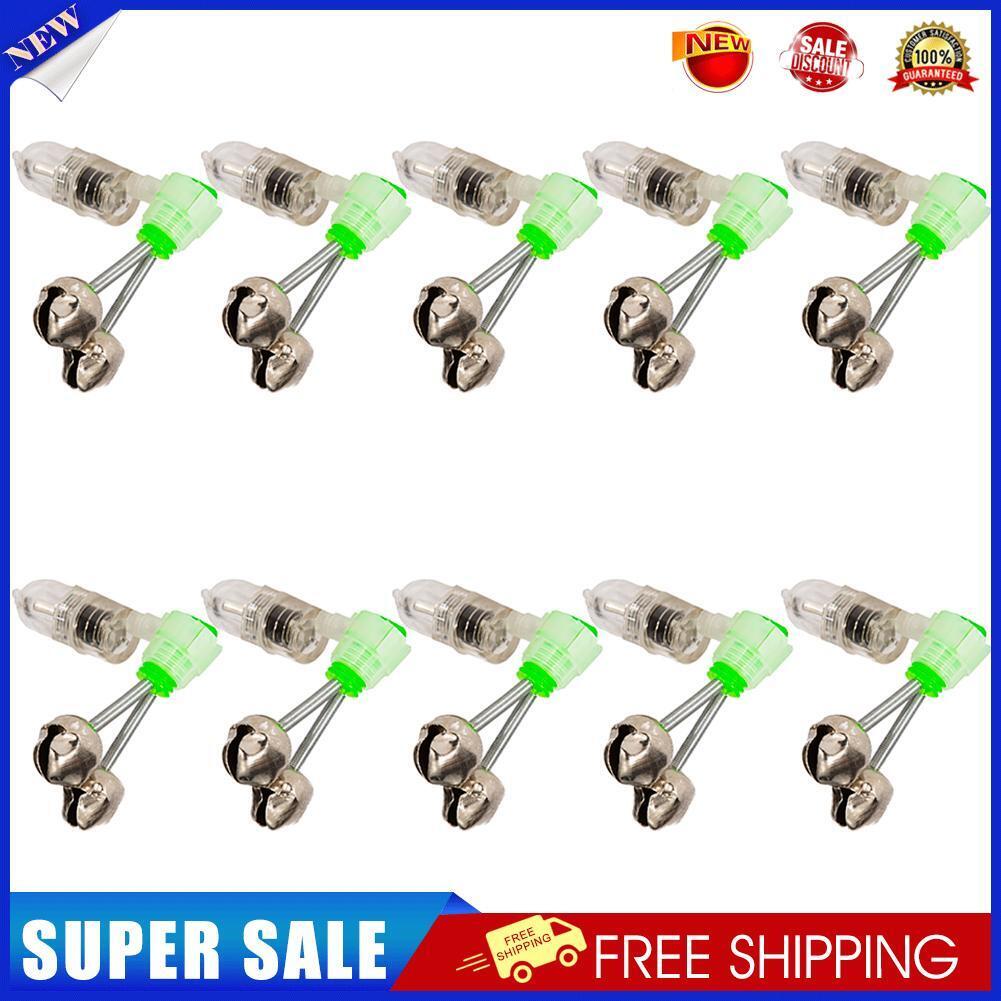 5pcs Fishing Bite Alarm Night LED Fishing Rod Clamp Tip Clip with Bell Ring