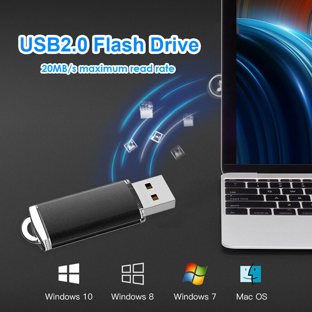 CW10029 High Speed USB 2.0 Flash Drive Clear Cap Thumb Drive (4GB Black)
