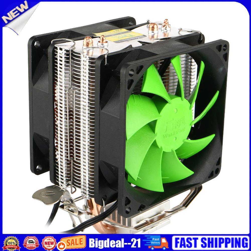 Dual Copper Pipes Dual Fans Hydraulic CPU Cooler Heatpipe Fans Heatsink