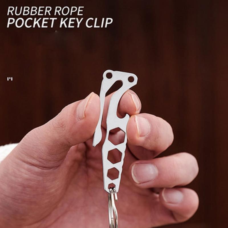 Multipurpose Keychain Clips Bottle Opener Pocket Keyring Outdoor Survival Gadget