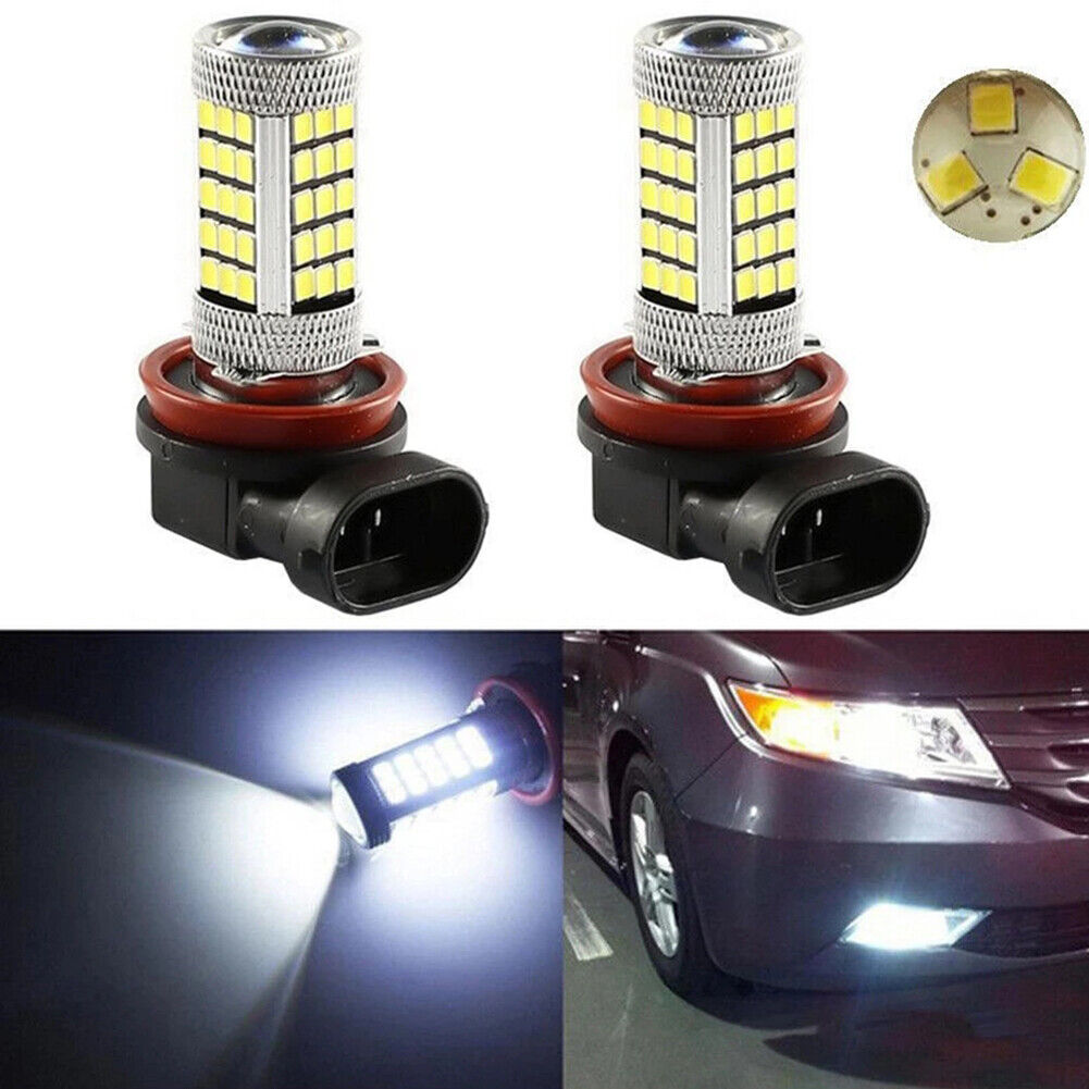 2pcs H8 LED Car Fog Light Bulbs 6000K 3030 SMD LED Fog Lamp Bulbs 12-24V
