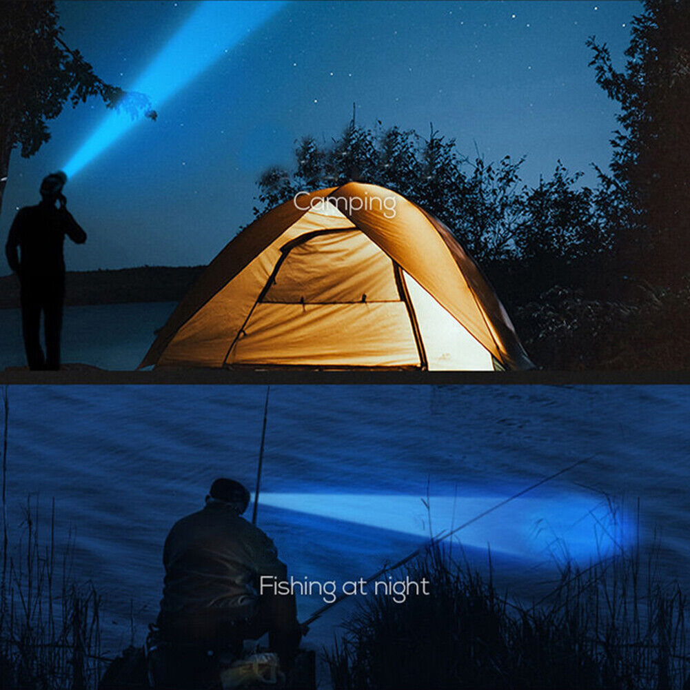 5xLED 1200mAh Portable Headlight USB Rechargeable Outdoor Fishing Headlamp