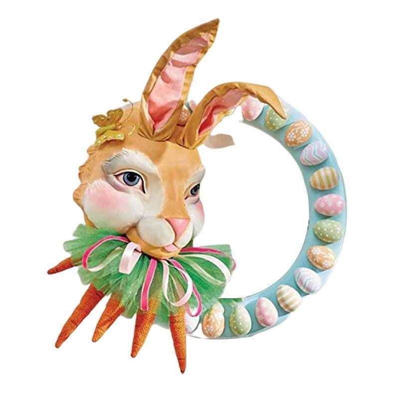 Easter Cottontail Rabbit Wreath Cartoon Bunny Carrot Egg Garland Ornament