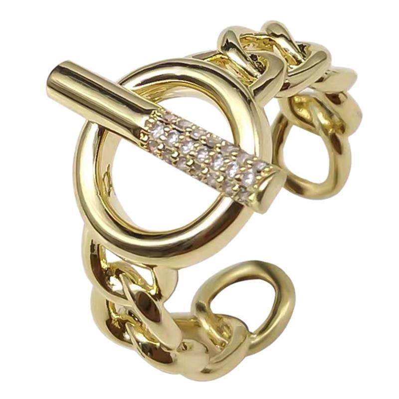 Minimalist Link Ring Personality G Letter Index Finger Ring for Girl Jewelry
