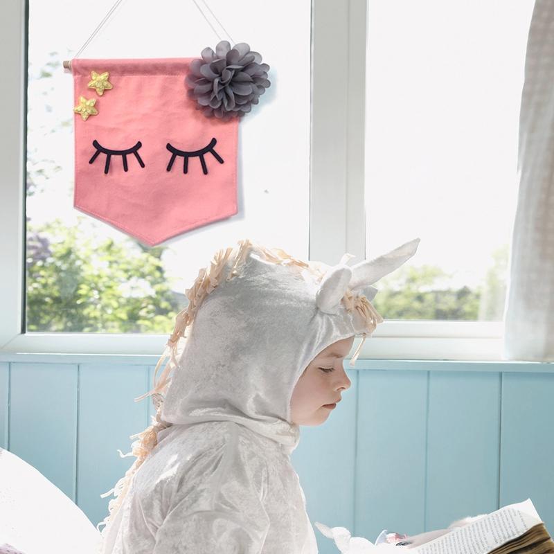 Nordic Kids Baby Room Decor Eyelash Flower Ornaments Wall Hanging Decoration