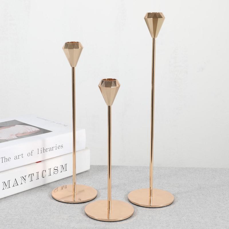 Metal Candle Holders 3Pcs/Set Decorative Candlesticks Simple Wedding Decor