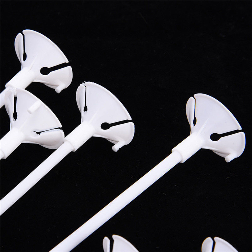 20Pcs White Balloon Sticks Holders with Cups for Wedding Party Decorations PVC