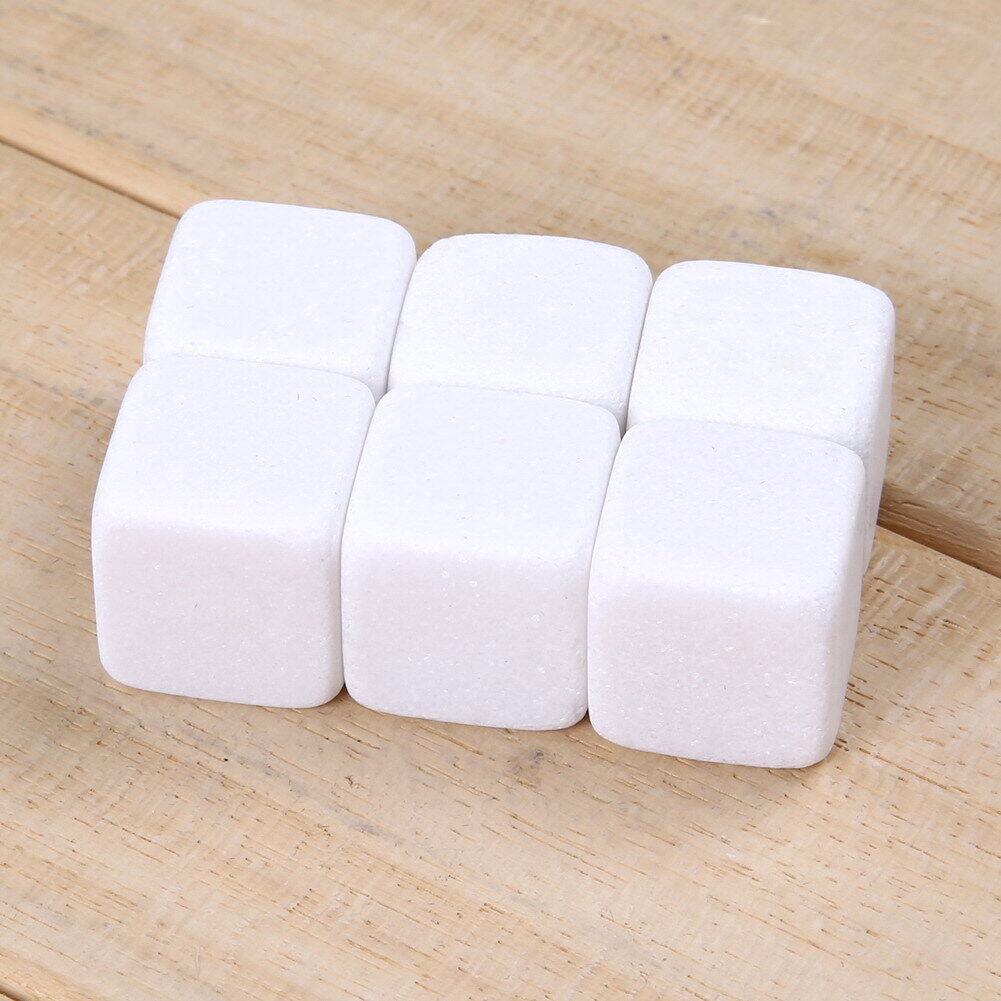 6pcs Natural Whiskey Stones Sipping Ice Cube Bar Wine Cooler Rock White