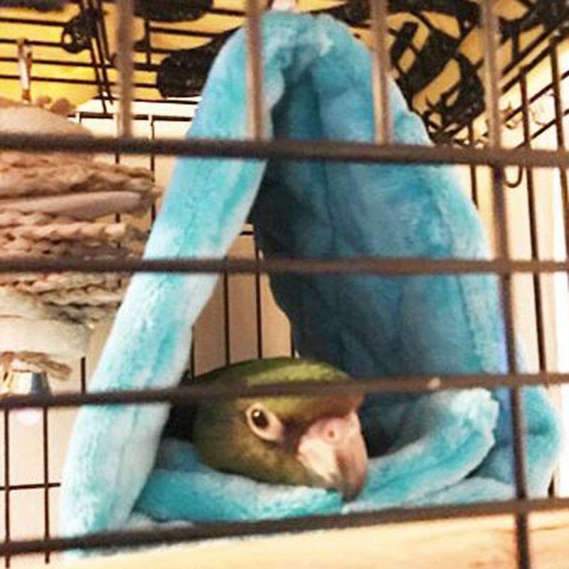 2 Pack Plush Fluffy Bird Nest House Hanging Hammock for Hamster Parrot Lovebird