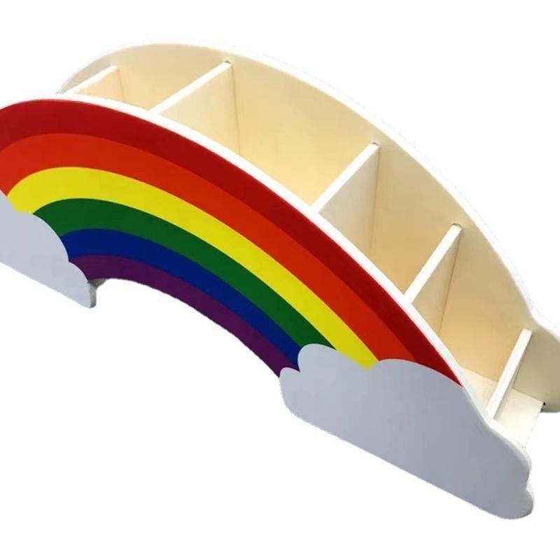 Rainbow-like Pen Holder Cup Paint Brush Organizer Wooden Office Desk Organizer