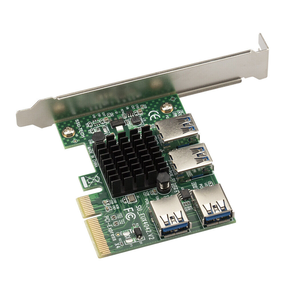 PCI-E Multiplier Extender Module 1 To 4 PCI-Express Slot USB 3.0 Riser Card