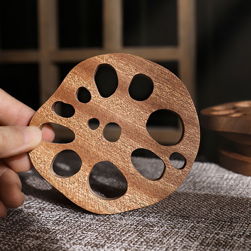 Coasters Dining Decor Coffee Mug Pad Tea Cup Mats Lotus Root Slice Wood Pads