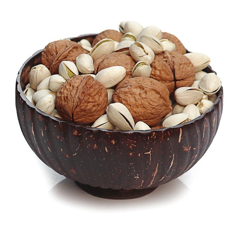 Carved Natural Coconut Bowl Creative Coconut Shell Fruit Salad Bowl