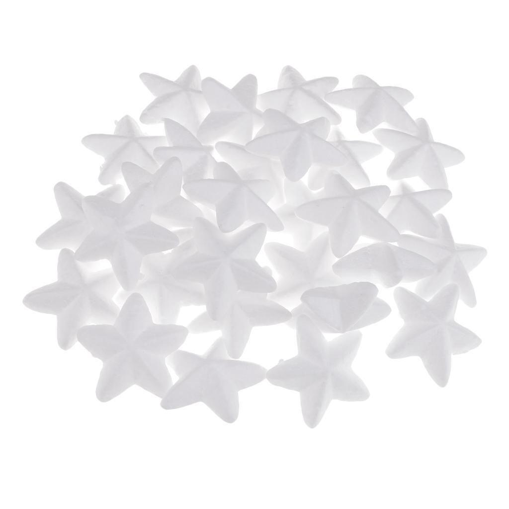 30 Pieces DIY Christmas Star Shape Styrofoam Foam Material for Art Craft 5cm