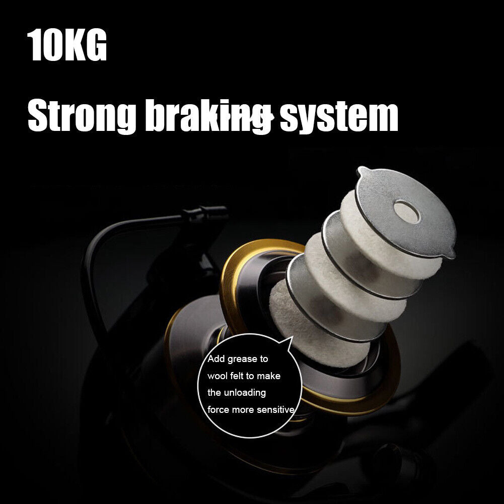 Metal Spool 5.2:1 Spinning Reel Drag Line Spool Fishing Tackle (HE7000)