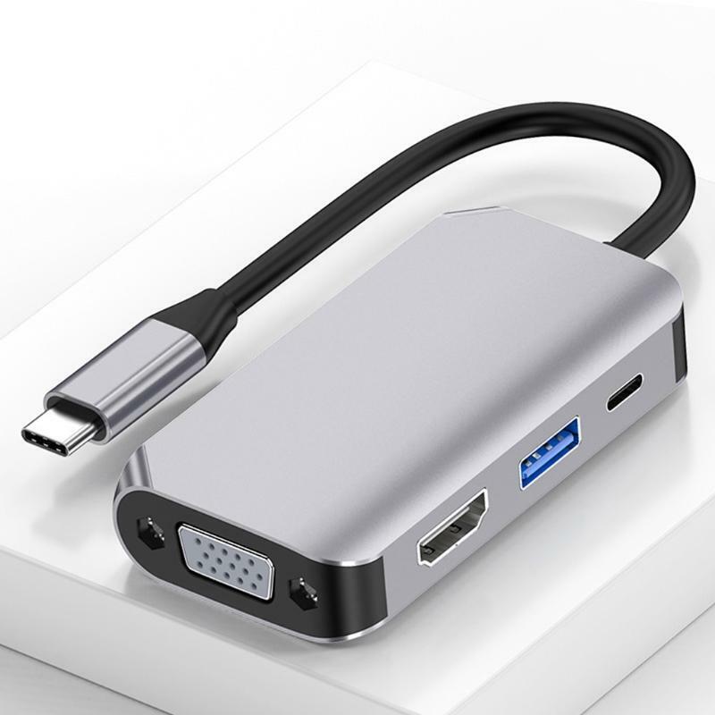Mini 4-in-1 Display Port Hub TV Adapter Cable Expansion Dock Digital Wire Parts