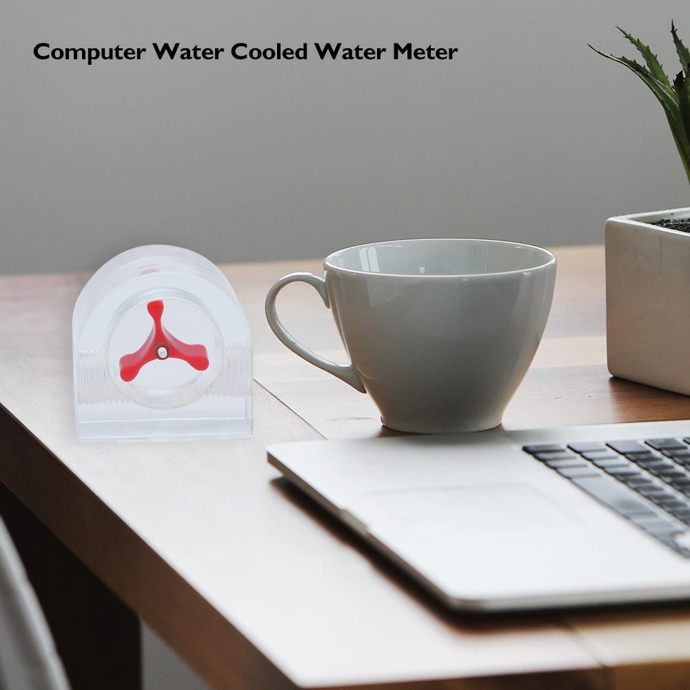 1pc Acrylic Semicircle 2 Way Flow Meter Indicator Port for PC Water Cooling