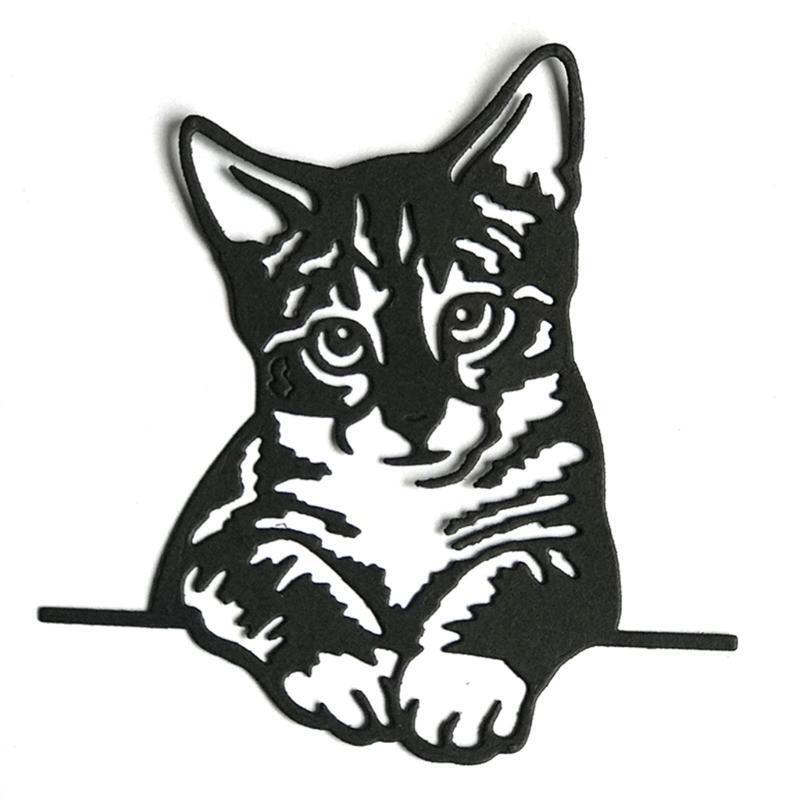 Lazy Lying Cat Shape Frame Carbon Steel Cutting Dies DIY Scrapbooking Photo
