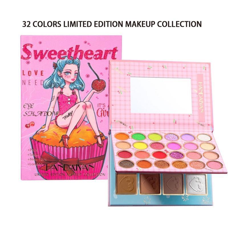 32 Colors Eyeshadow Palette Matte Shimmer Blushes Highlight Face Eye Makeup Tool